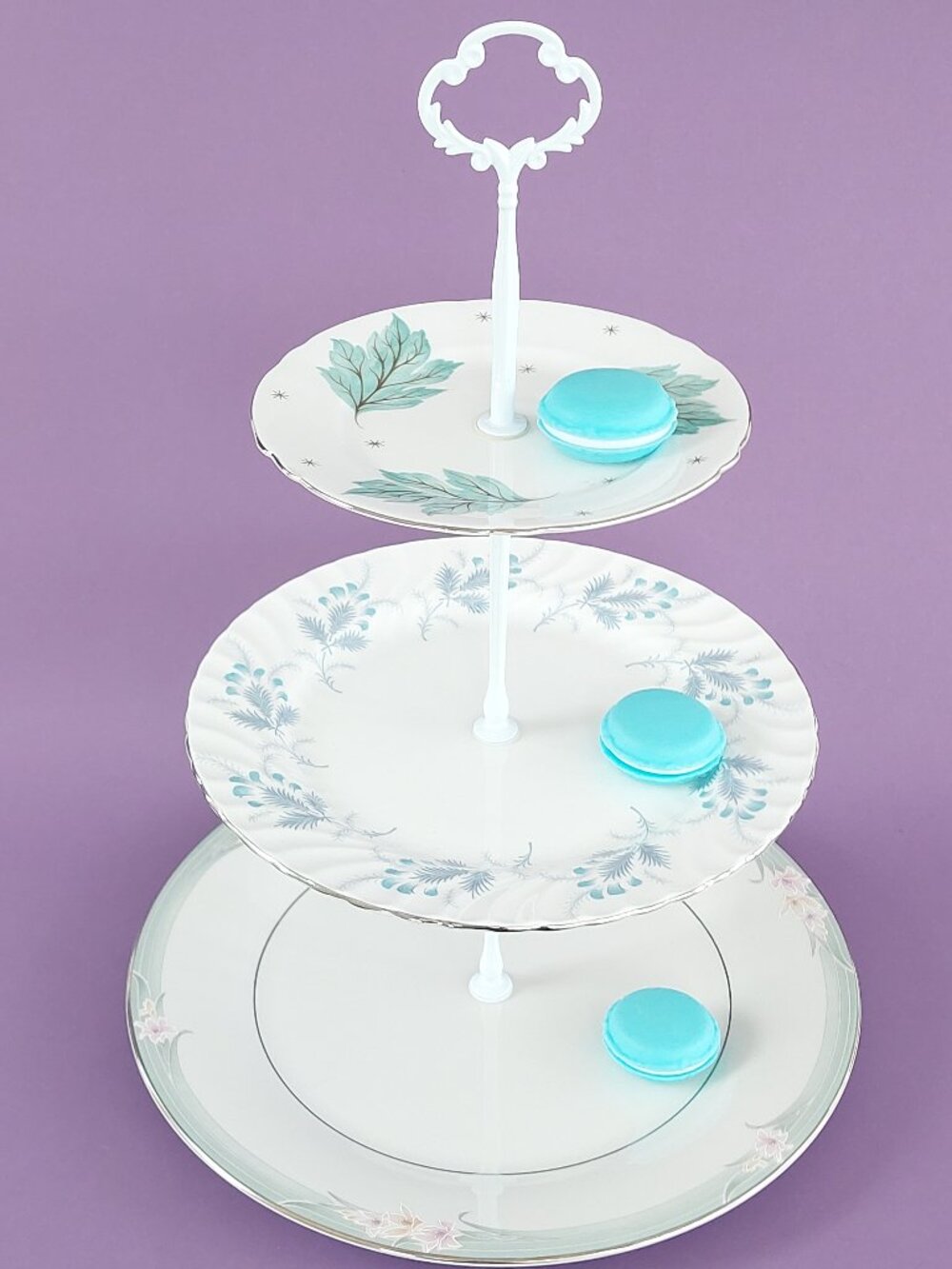Vintage Shelley Aynsley Royal Doulton 3 Tier Cake Stand High Tea Dessert Tower